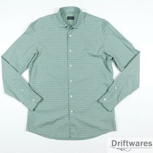 Ermenegildo ZEGNA Mens Large Bicycle Bike Crank Theme Button Shirt